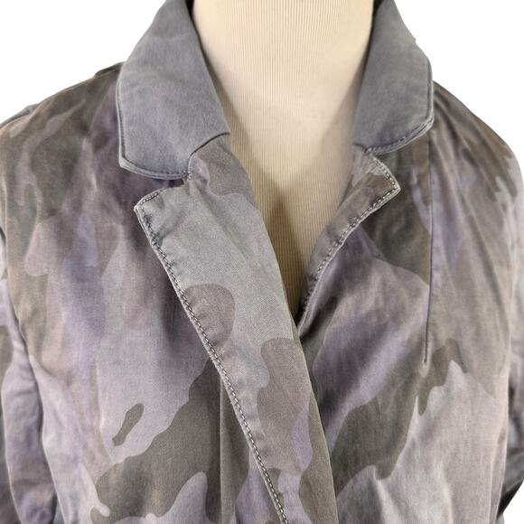 Marrekech Anthropologie Blue Camo Camouflage Jacket Size Large - Picture 3 of 8